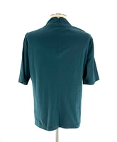 Womens Size Medium Talbots Top Mock Neck Shorts Sleeved Green T-Shirt - TheRealThreads